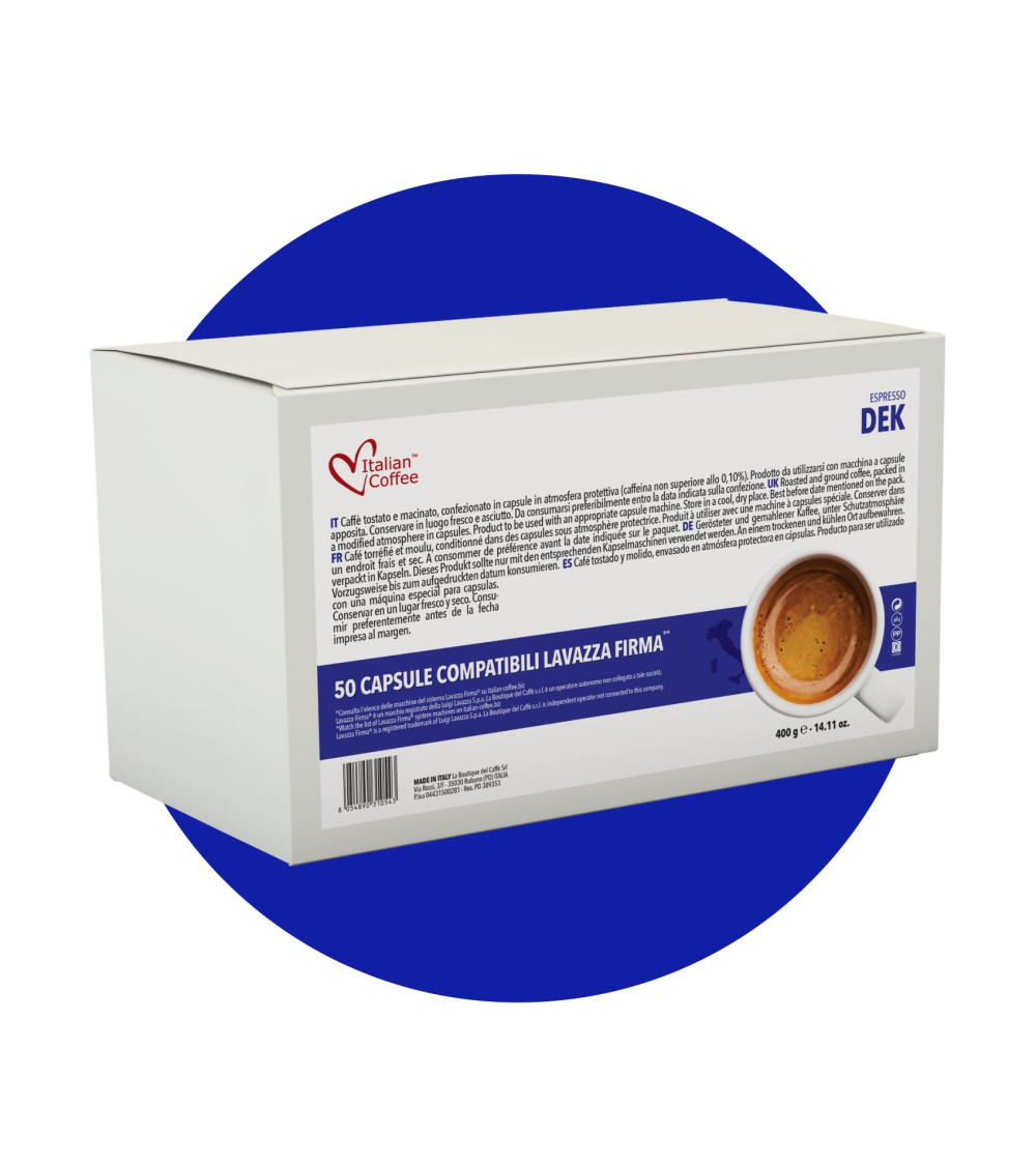 50 CAPSULE COMPATIBILI LAVAZZA FIRMA DECAFFEINATO 50 CAPSULE COMPATIBILI LAVAZZA FIRMA DECAFFEINATO