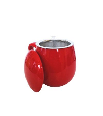 Tazza da Tè con Filtro da 350 ml, Colore Rosso