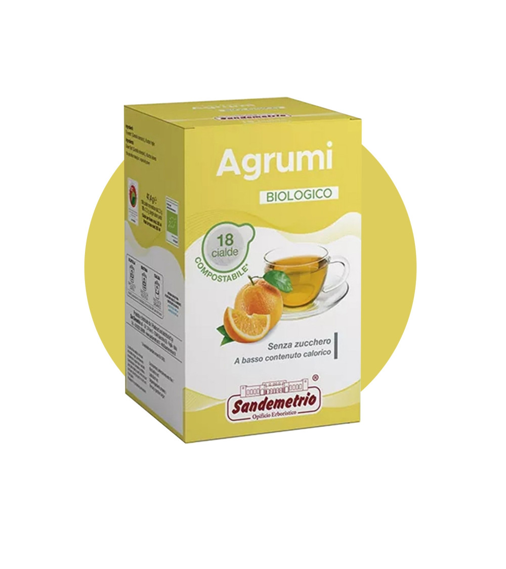 Cialde in Filtro Compostabile Agrumi Bio Sandemetrio, Box da 18 Cialde in Filtro Compostabile Agrumi Bio Sandemetrio, Box da 18