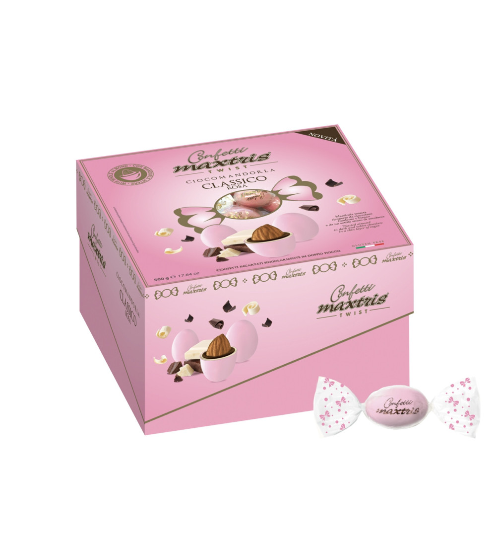 Confetti rosa Maxtris al cioccolato Confetti rosa Maxtris al cioccolato
