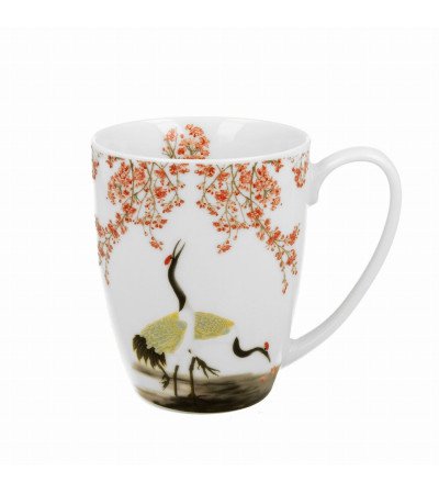 Mug Sakura & Cranes  New Bone China In Confezione Regalo