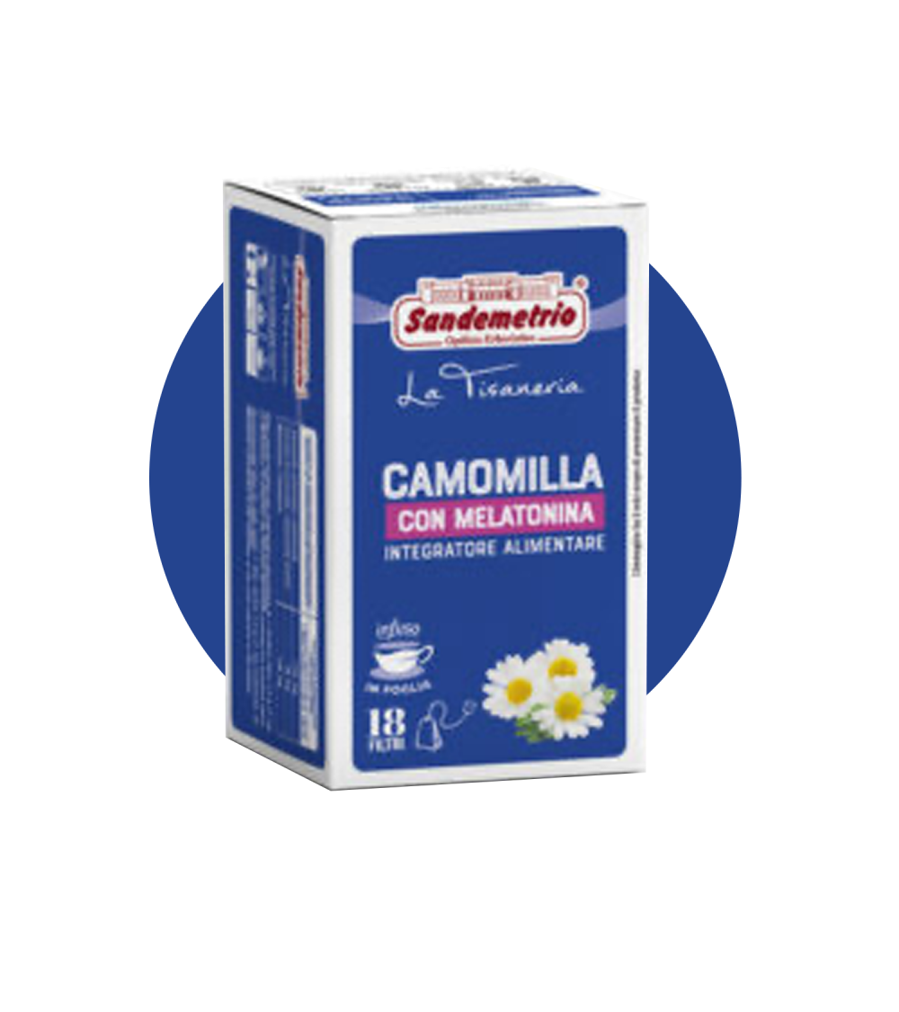 Sandemetrio - Camomilla con melatonina in filtro Sandemetrio - Camomilla con melatonina in filtro