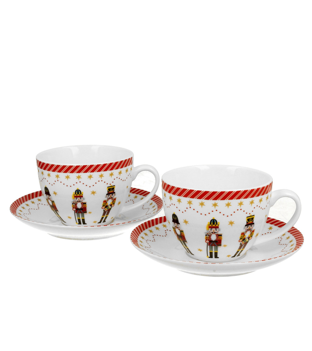 Confezione Regalo 2 Mug Con Piattino 270 Ml Christmas Nutcracker Confezione Regalo 2 Mug Con Piattino 270 Ml Christmas Nutcracker