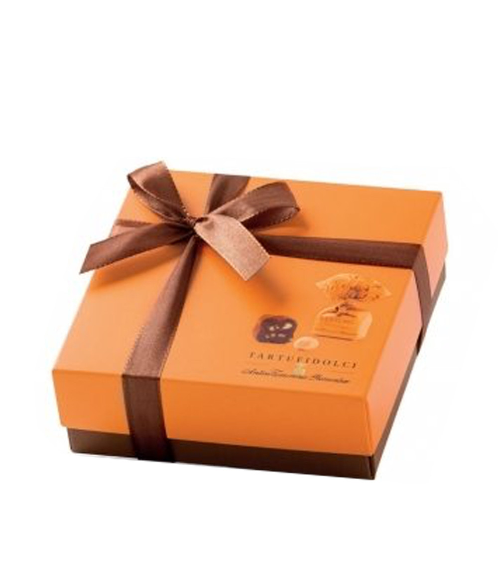 Tartufini dolci alla Gianduja, Astuccio Arancio Perfetto Tartufini dolci alla Gianduja, Astuccio Arancio Perfetto
