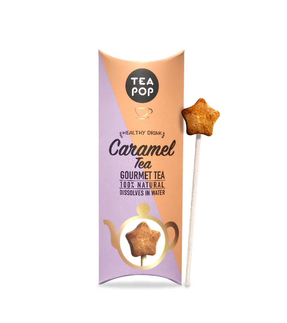 Tea Pop - Tè al Caramello Gourmet cristallizzato su stecco (Box 20pz) Tea Pop - Tè al Caramello Gourmet cristallizzato su stecco (Box 20pz)