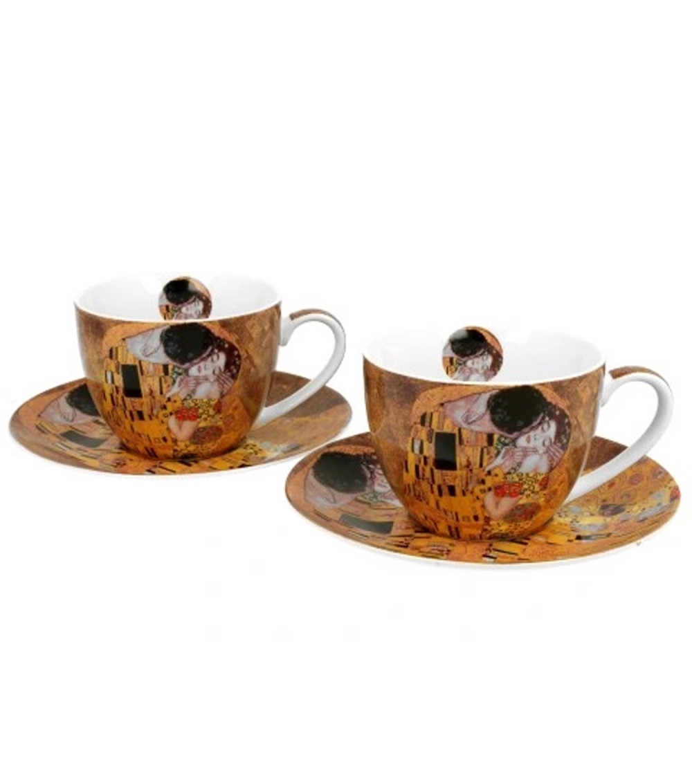 Set 2 Tazzine Caffè Con Piattino "Il Bacio" Klimt Set 2 Tazzine Caffè Con Piattino "Il Bacio" Klimt