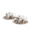 Set 2 Tazzine Caffè Con Piattino, Fiori