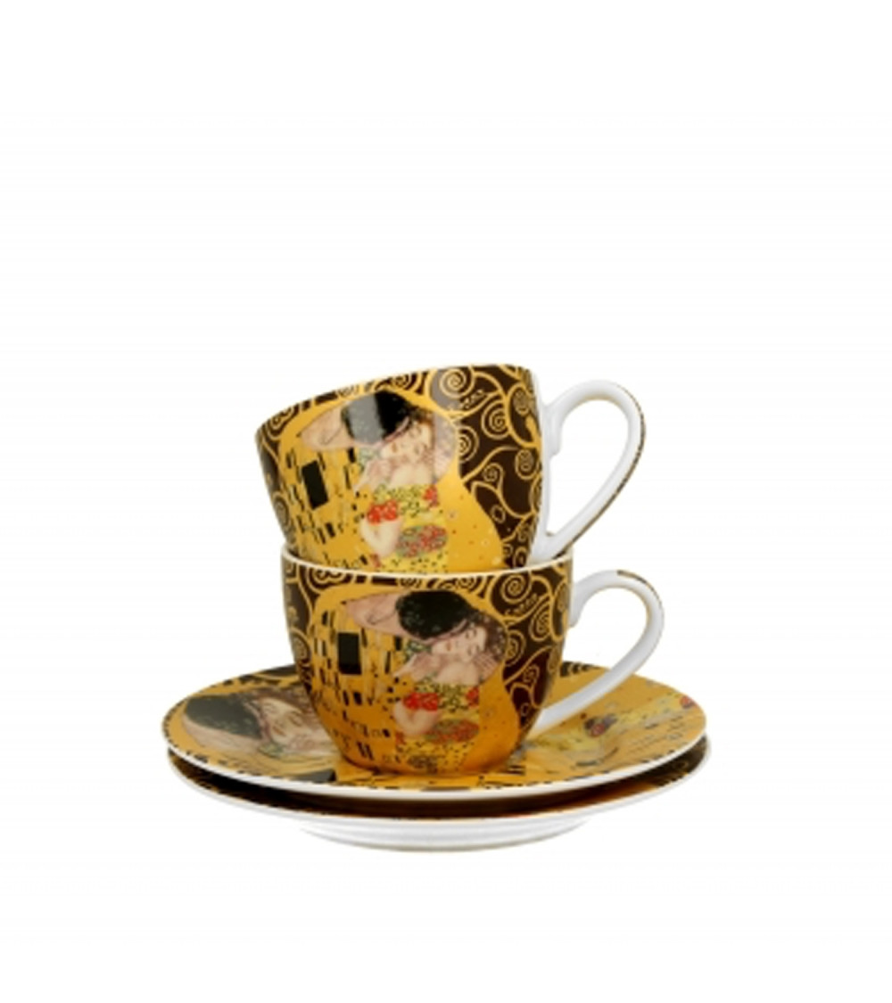 Tazzine Caffè con piattino  Il Bacio di Klimt Brown  2pz