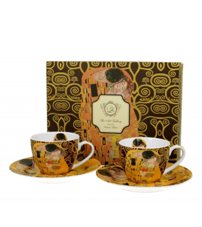 Tazzine Caffè con piattino  Il Bacio di Klimt Brown  2pz