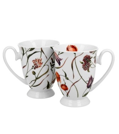 Set 2 Mugs In Porcellana Prato Fiorito In Confezione Regalo 380 Ml