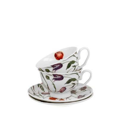 Set 2 Mugs In Porcellana Prato Fiorito In Confezione Regalo 250 Ml