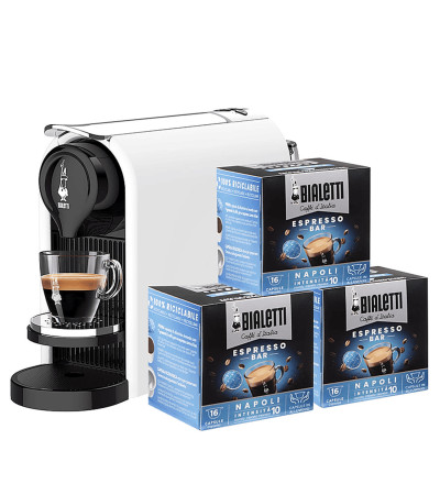Macchina Da Caffè Bialetti Bundle Gioia Plus Nero + 48 Capsule