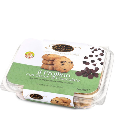 Frollino con Gocce di Cioccolato Senza Glutine - Vaschetta da 200gr