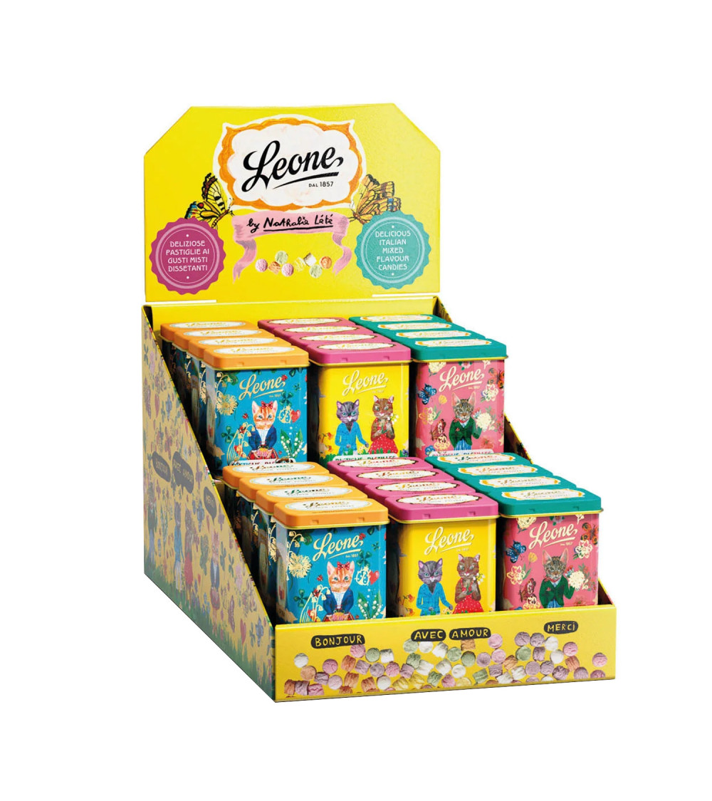 Espositore Pastiglie Leone 24 Lattine Nathalie Lété 30g Espositore Pastiglie Leone 24 Lattine Nathalie Lété 30g