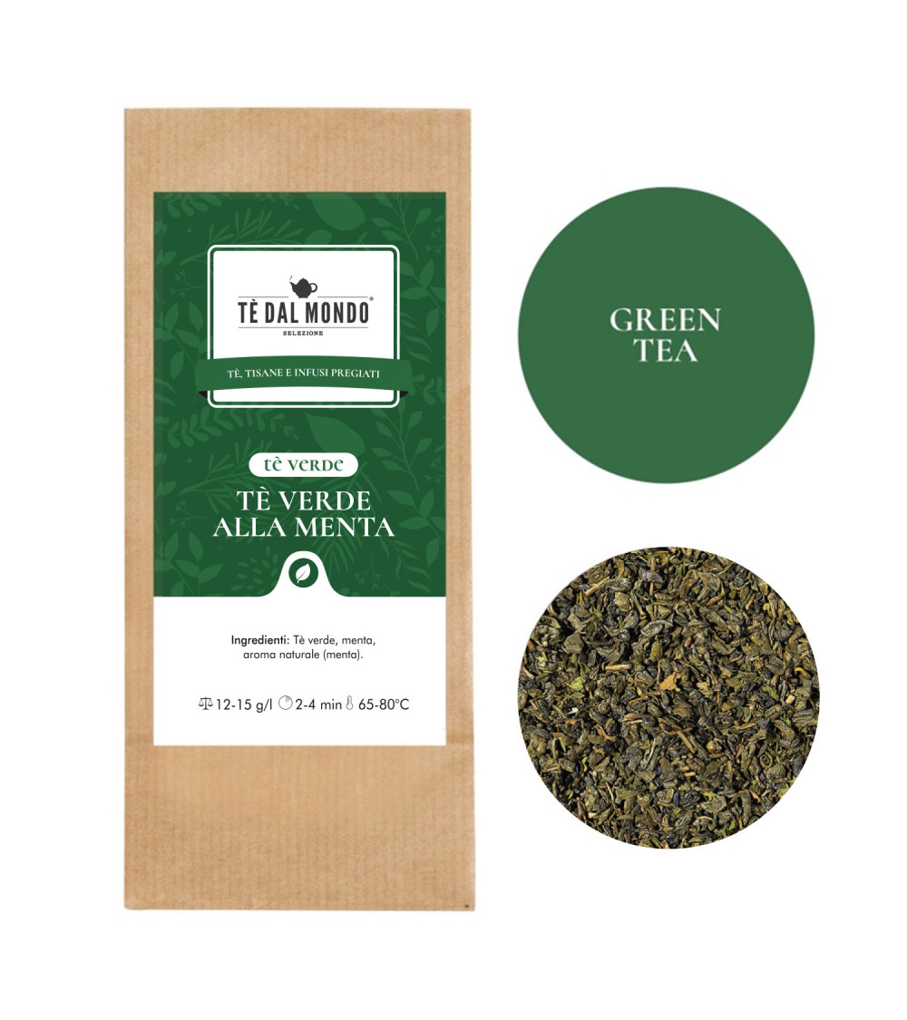 Tè Verde alla MENTA Busta da 1 Kg + 15 Etichette Tè Verde alla MENTA Busta da 1 Kg + 15 Etichette
