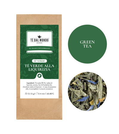 Tè Verde alla LIQUIRIZIA Conf. da 1 Kg + 15 Etichette