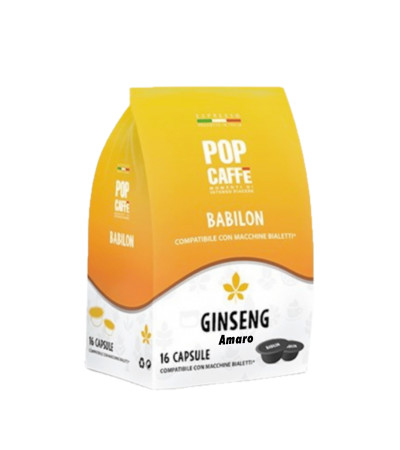 Pop Caffè 16 Capsule Babilon - Bialetti Ginseng - Comp. con Gioia