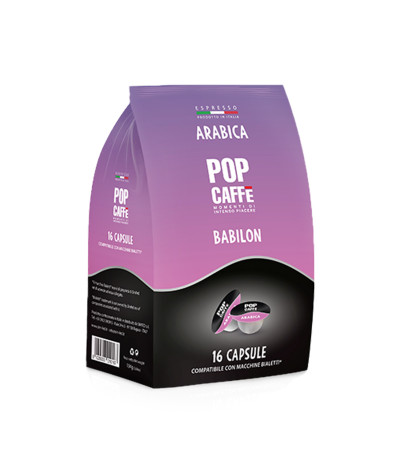 Pop Caffè 16 Capsule Babilon - Bialetti Arabica 70%  Comp. con Gioia