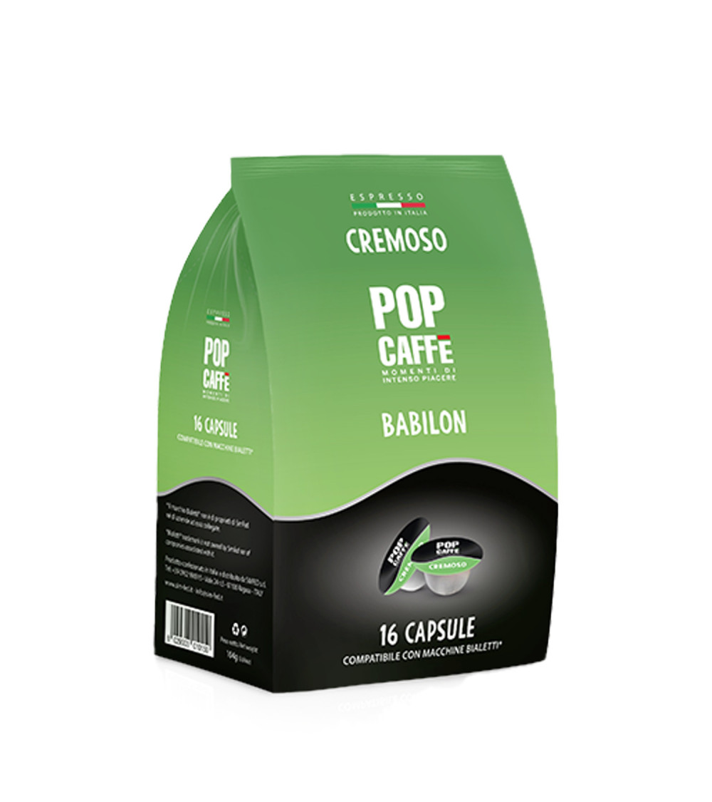 Pop Caffè 16 Capsule Babilon - Bialetti Cremoso Comp. con Gioia Pop Caffè 16 Capsule Babilon - Bialetti Cremoso Comp. con Gioia