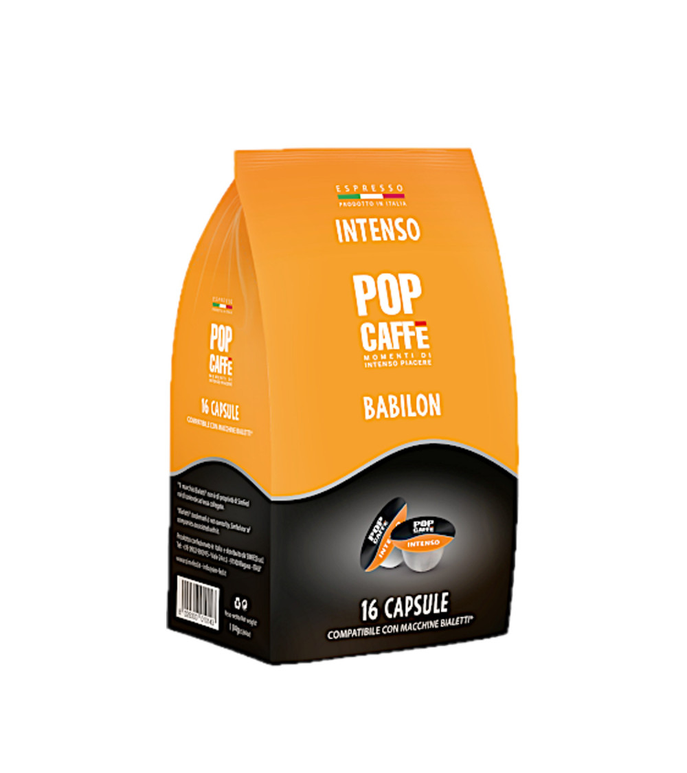 Pop Caffè 16 Capsule Babilon - Bialetti Intenso Comp. con Gioia Pop Caffè 16 Capsule Babilon - Bialetti Intenso Comp. con Gioia