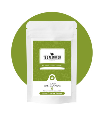 12 Piramidali Tè Dal Mondo Tisana Lime e Ananas doypack Bianca 2.5Gr