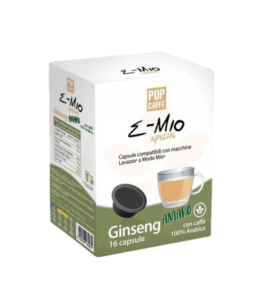 Pop Caffè 16 Capsule A Modo Mio E-Mio Ginseng Amaro Pop Caffè 16 Capsule A Modo Mio E-Mio Ginseng Amaro
