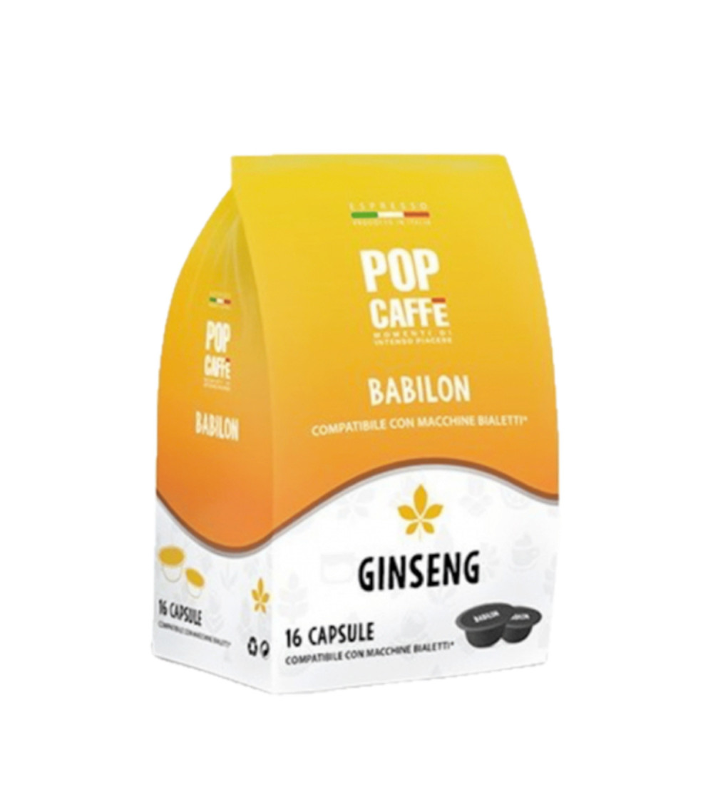 Pop Caffè 16 Capsule Babilon - Bialetti Ginseng Comp. con Gioia Pop Caffè 16 Capsule Babilon - Bialetti Ginseng Comp. con Gioia