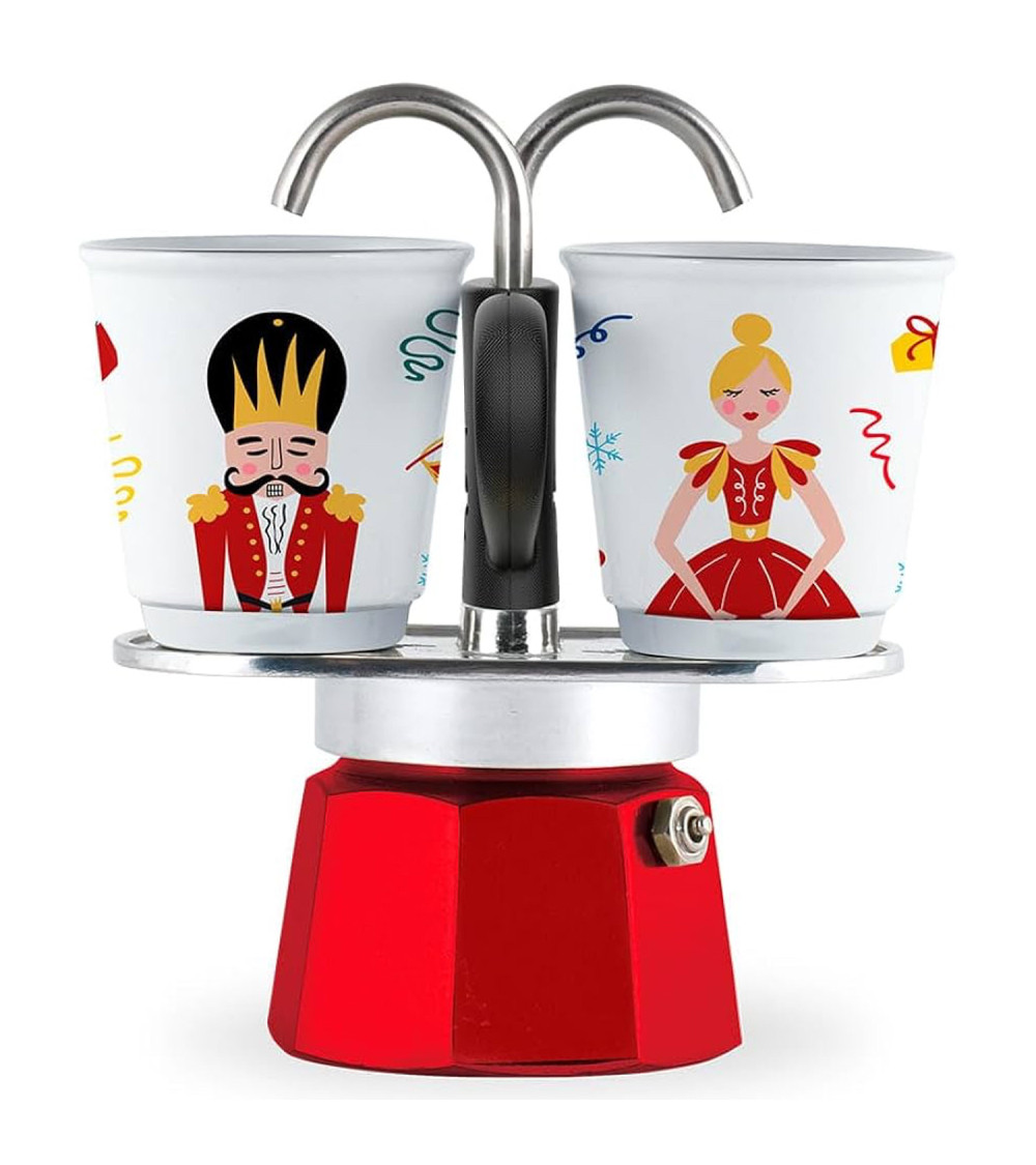 Moka Bialetti Mini Express Schiaccianoci + 2 Bicchieri Moka Bialetti Mini Express Schiaccianoci + 2 Bicchieri