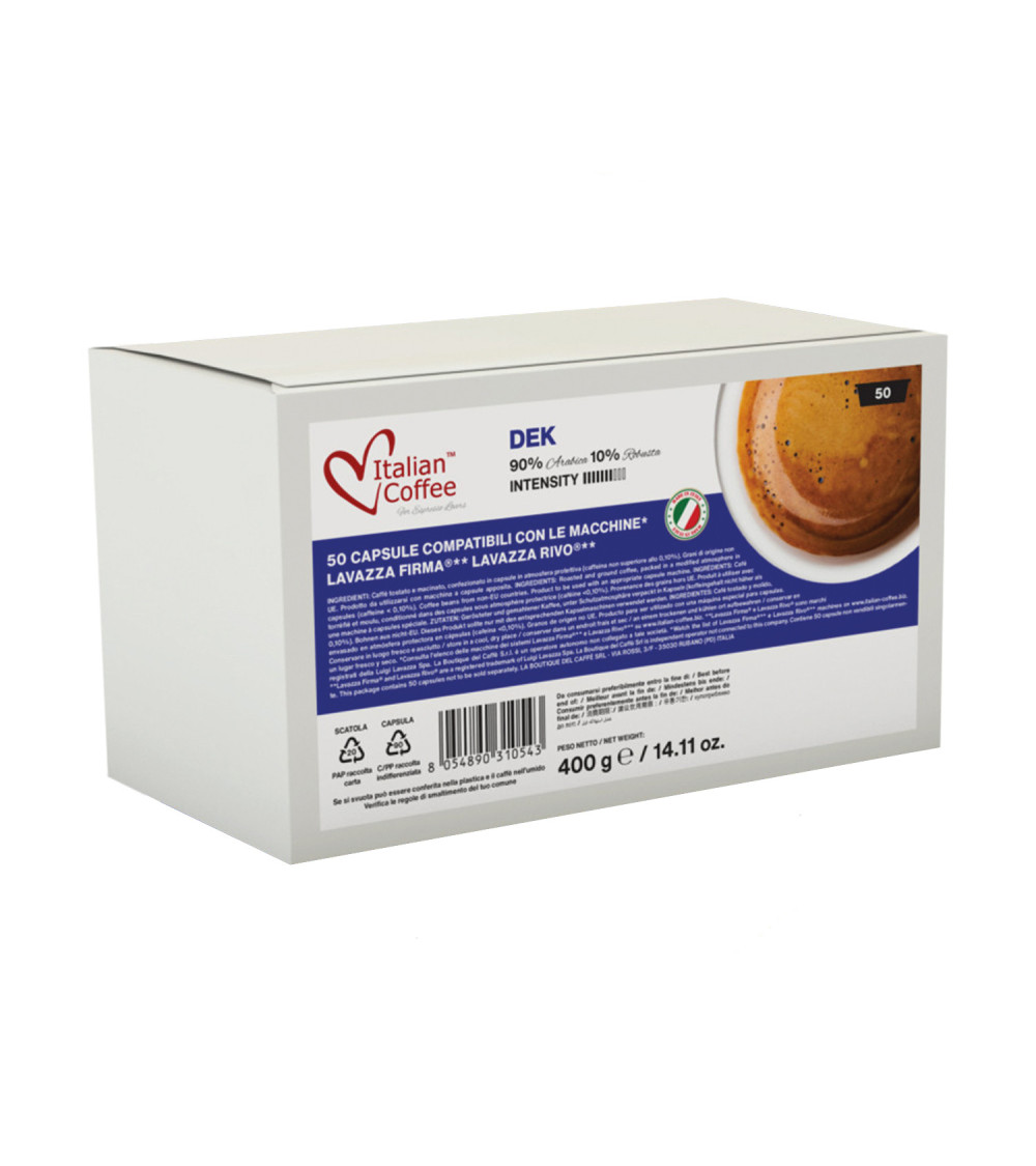 50 Capsule Compatibili Firma Miscela Decaffeinata 50 Capsule Compatibili Firma Miscela Decaffeinata