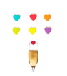 Legami Set di 6 Segnabicchieri - Cuori Colorati -
