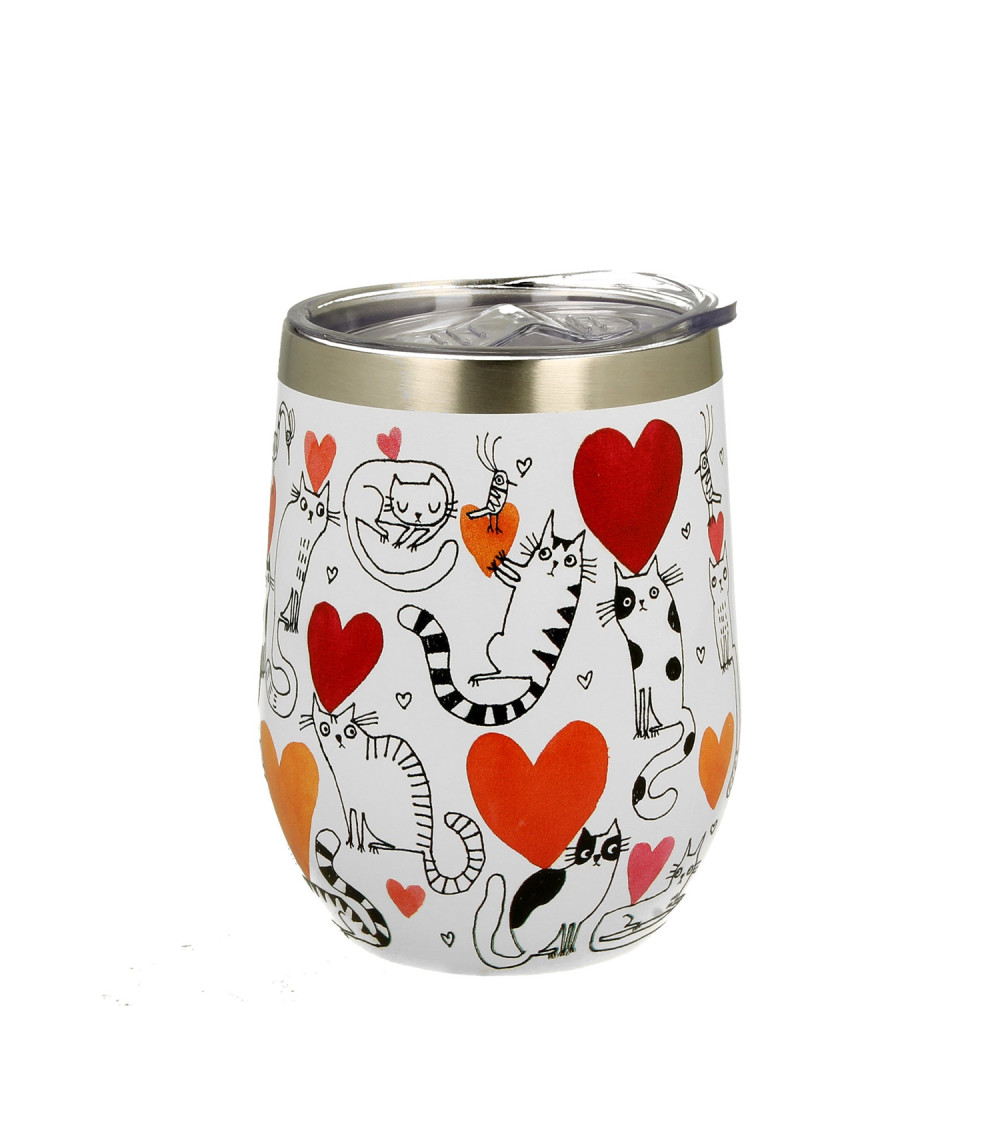 Bicchiere Termico Gatti Innamorati 6H Caldo BPA Free 350 Ml Bicchiere Termico Gatti Innamorati 6H Caldo BPA Free 350 Ml