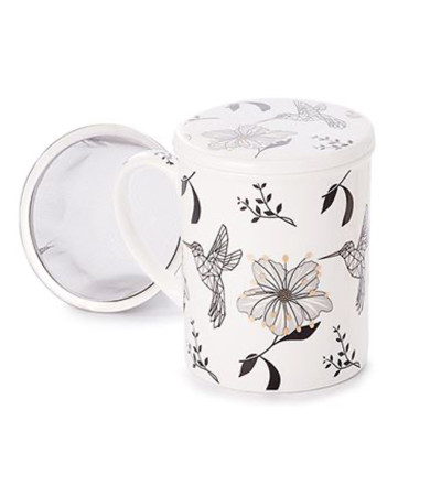 Tisaniera Fiori Nero Su Bianco 0.25L