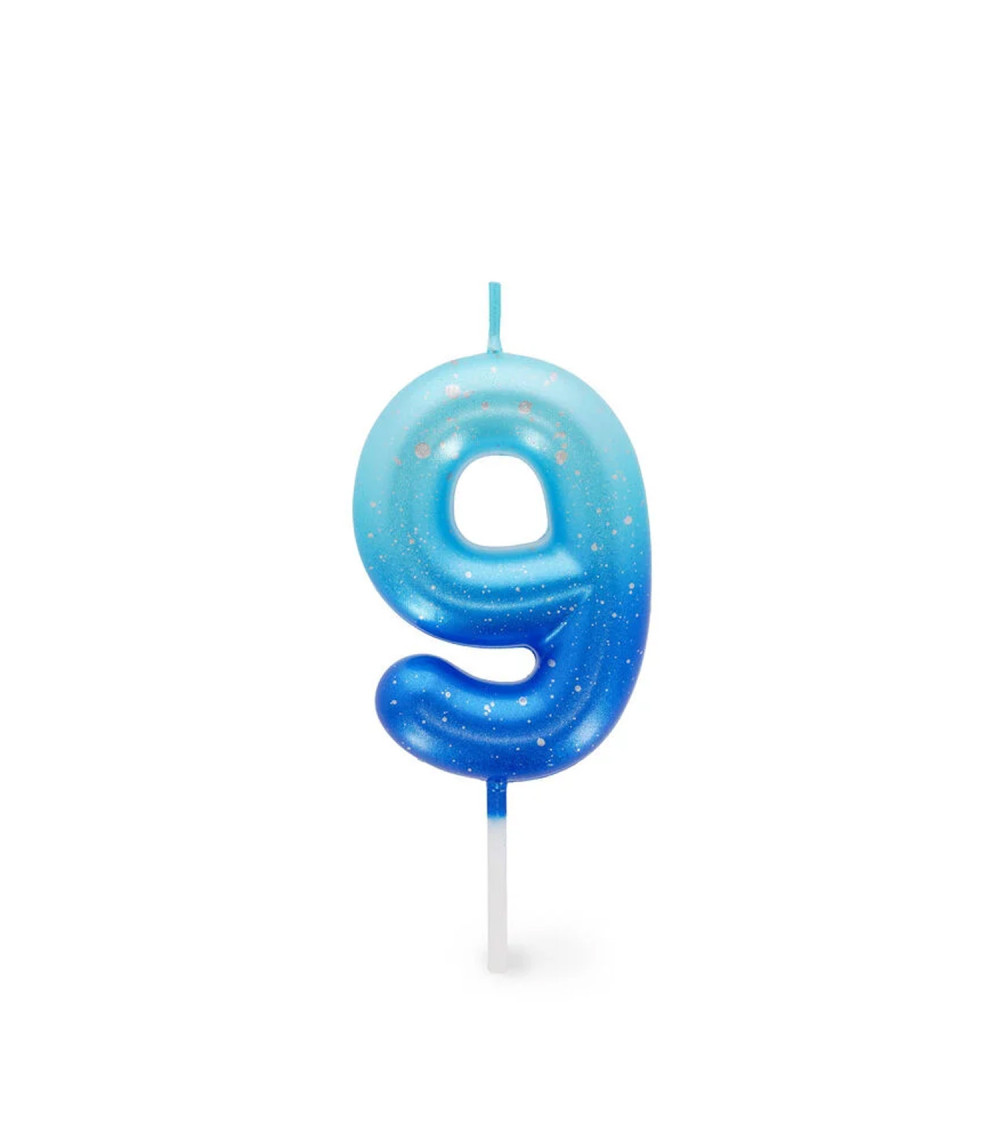 Candela per Torta - Happy Birthday Candle Blue - 9