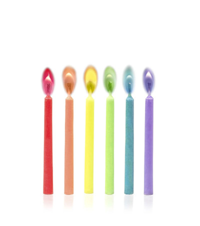 12 Candeline con Fiamma Colorata