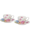 Tazzine Caffè con piattino  June  Fiori Classici Gift Box 2pz