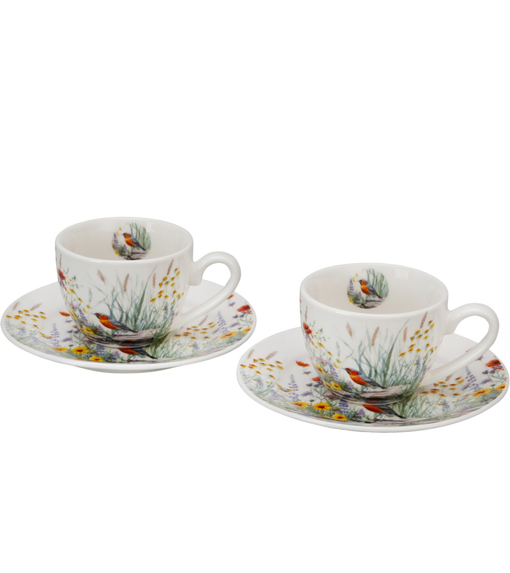 Tazzine Caffè con piattino July linea Fiori Classici Gift Box 2pz Tazzine Caffè con piattino July linea Fiori Classici Gift Box 2pz