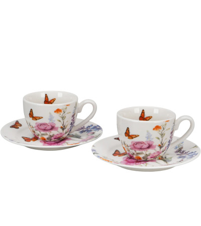 Tazzine Caffè con piattino  Summer  Fiori Classici Gift Box 2pz
