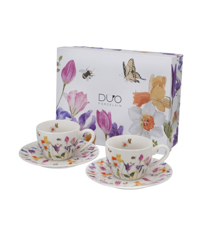 Tazzine Caffè con piattino  May  Fiori Classici Gift Box 2pz