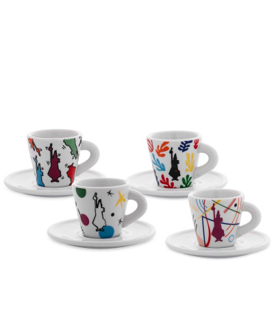 Set 4 Tazzine Con Piattino Bialetti Collezione Arte