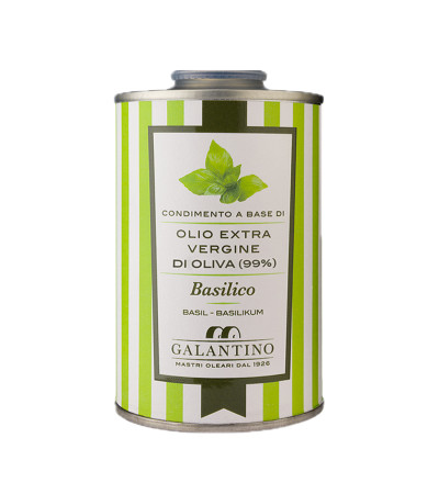 Condimento Olio EXV aromatizzato al Basilico Lattina 0.25l