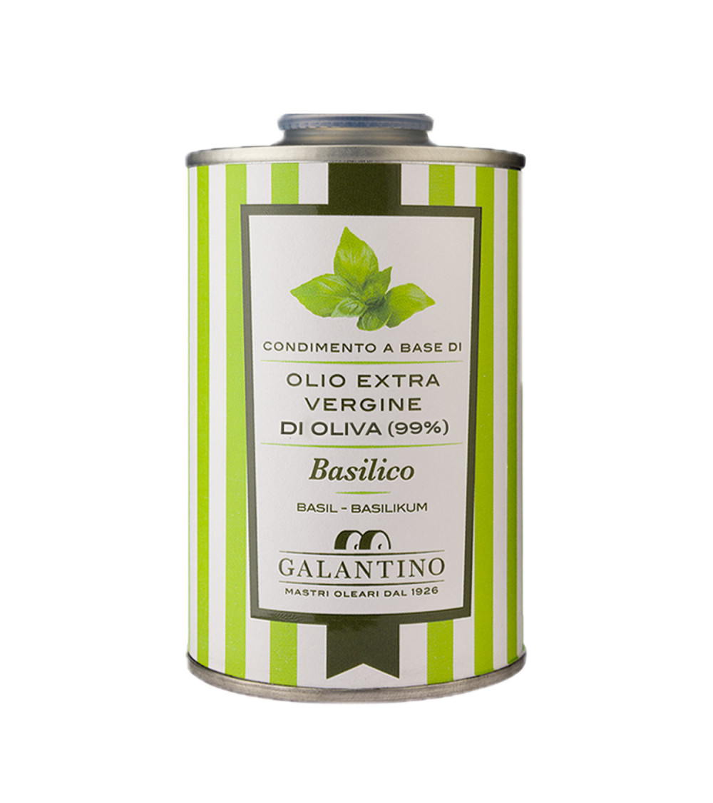Condimento Olio EXV aromatizzato al Basilico Lattina 0.25l Condimento Olio EXV aromatizzato al Basilico Lattina 0.25l