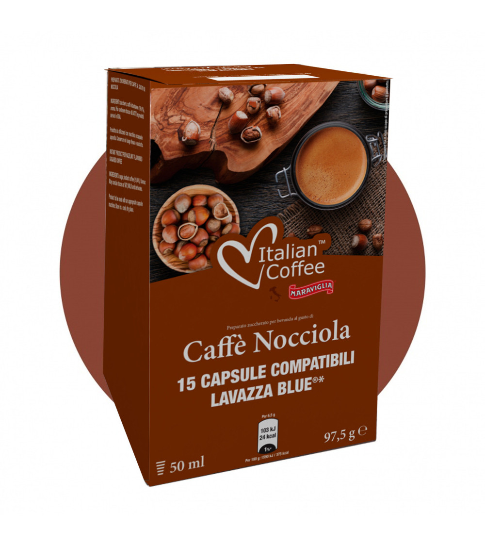 Italian Coffee 15 capsule compatibili Lavazza Blue Nocciola Italian Coffee 15 capsule compatibili Lavazza Blue Nocciola