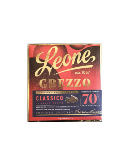 Leone Tavoletta Cioccolato Grezzo Fondente 70% - Gluten Free