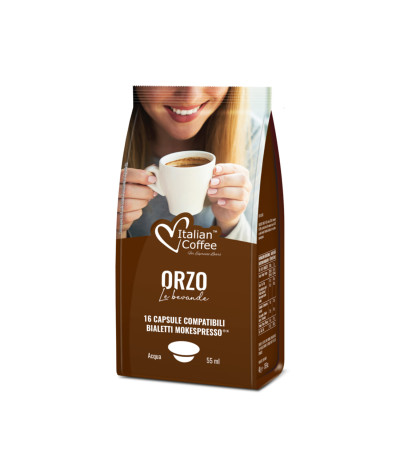 Italian Coffee 16 Capsule Orzo compatibili Bialetti Mokespresso