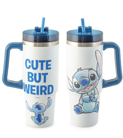 Mug Termica + Cannuccia A.Inox Stitch Sketch Caldo/Freddo 900ml