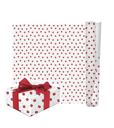 ROTOLO CARTA DA REGALO COCCINELLE 200X70